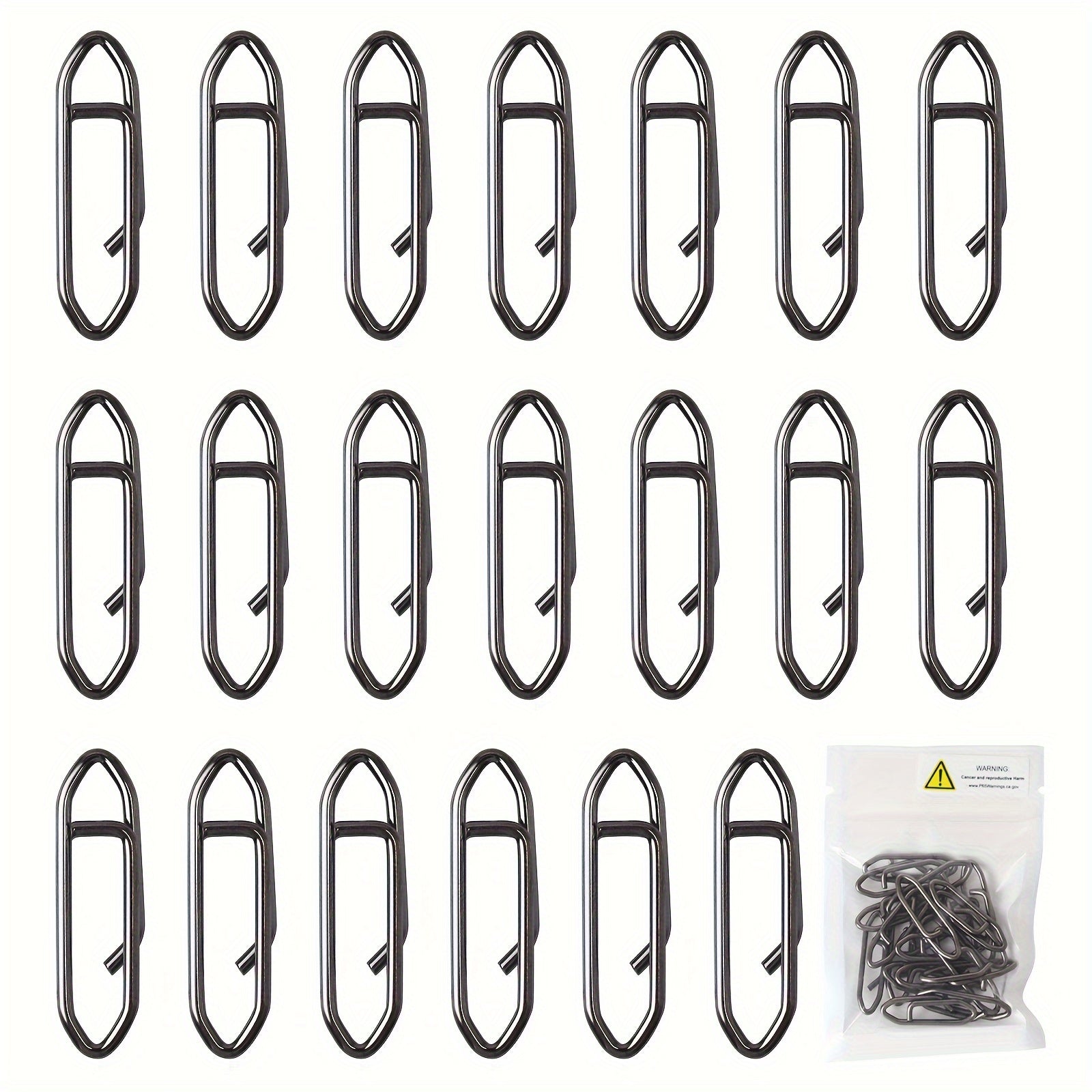 20pcs Stainless Steel Fishing Snap Clip Quick Lure Connector Accessories