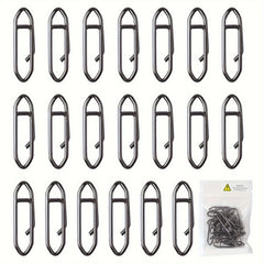 20pcs Stainless Steel Fishing Snap Clip Quick Lure Connector Accessories