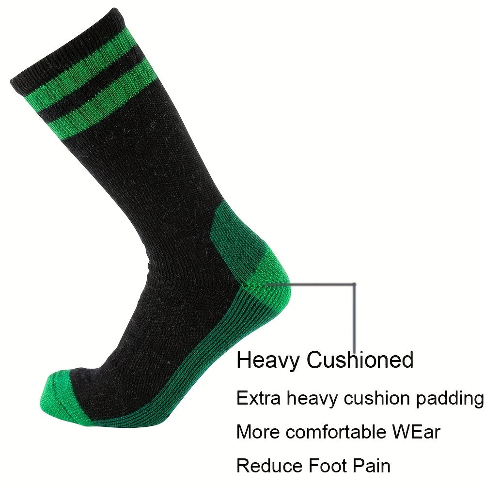 Men's Mid Calf Wool Hiking Socks Moisture Wicking