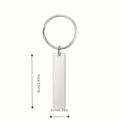 Stainless Steel Strip Keychain Alloy Key Tag Style Basic DIY Keychain