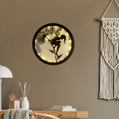 Children's Room Angel's Wings LED Wooden Wall Sticker Pendant