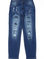 Men's Distressed Straight Jeans