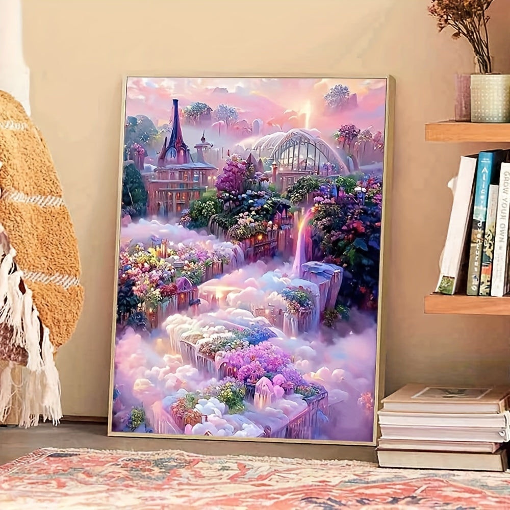 DIY Castle On The Clouds Cross Stitch Kit 11CT Printed Canvas Embroidery