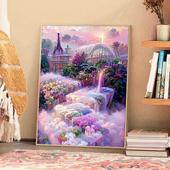 DIY Castle On The Clouds Cross Stitch Kit 11CT Printed Canvas Embroidery