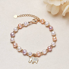 Baroque Pearl Bracelet with Gold Beads