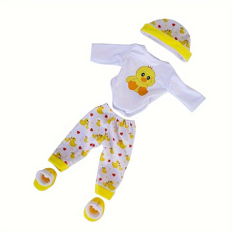 5pcs Yellow Duck Doll Clothes Set for 43-45cm Newborn Dolls
