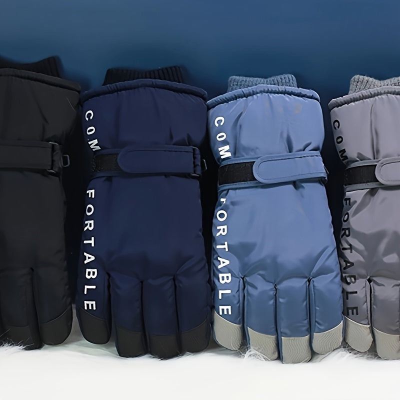 Men's Winter Touch Screen Ski Gloves Thick Warm Windproof & Waterproof
