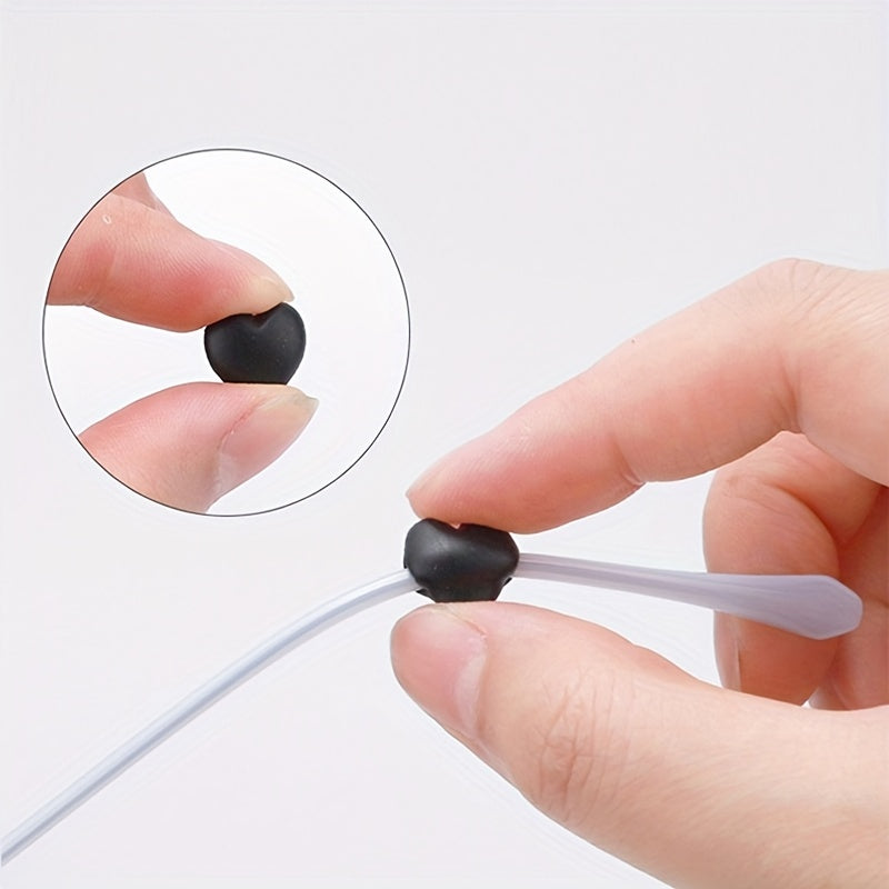 5 Pairs Heart Glasses Ear Grip Silicone Anti Slip Temple Tips