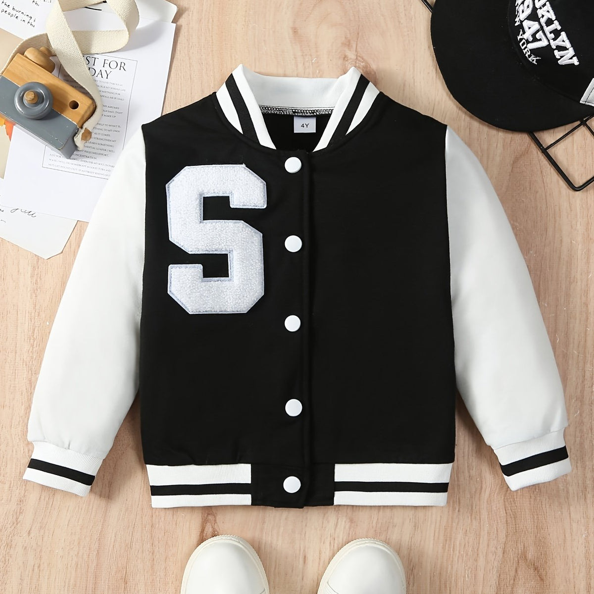 Boys Letter S Varsity Jacket Long Sleeve