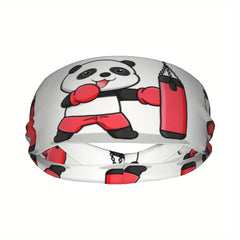 Panda Boxing Gym Headband Unisex Sweat Wicking Polyester Accessory