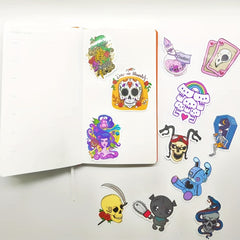 50 Pcs Pastel Goth Stickers Vinyl Waterproof Horror Decal Pack
