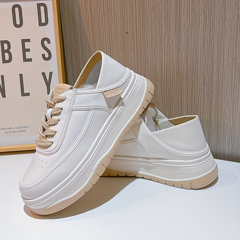 Women's Solid Skate Shoes Thick Bottom Sports Shoes Soft Outdoor Sneakers