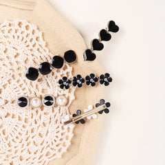 5pcs Love Flower Faux Pearl Hair Clip Set for Women