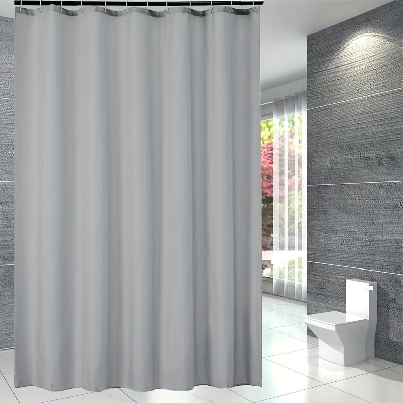 Heavy Duty Waterproof Shower Curtain with 12 Plastic Hooks
