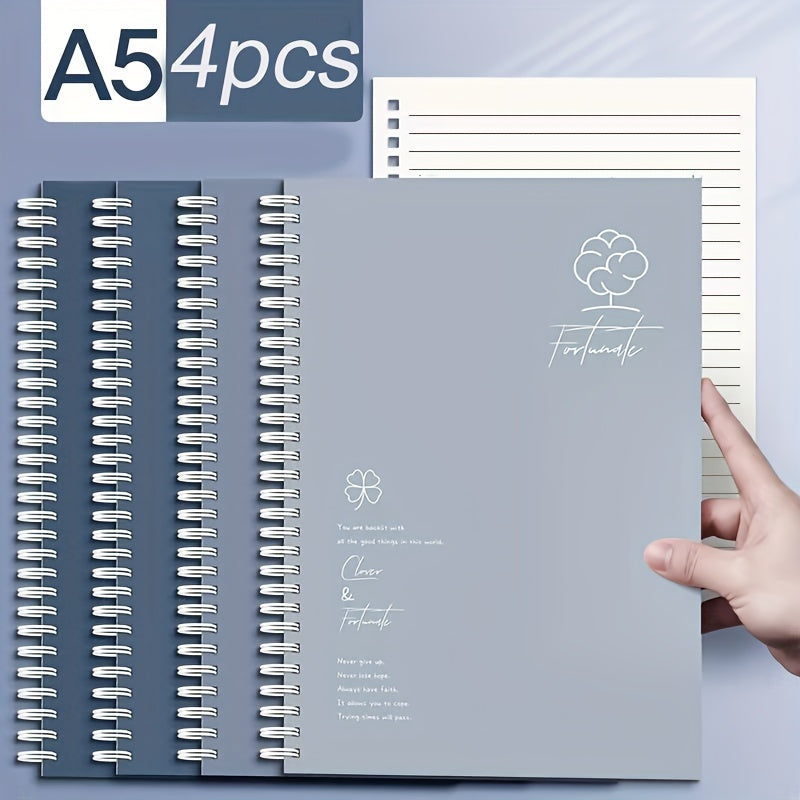 4pcs set A5 Coil Notebook Thickened Notepad Journal Spiral Coil Notebook