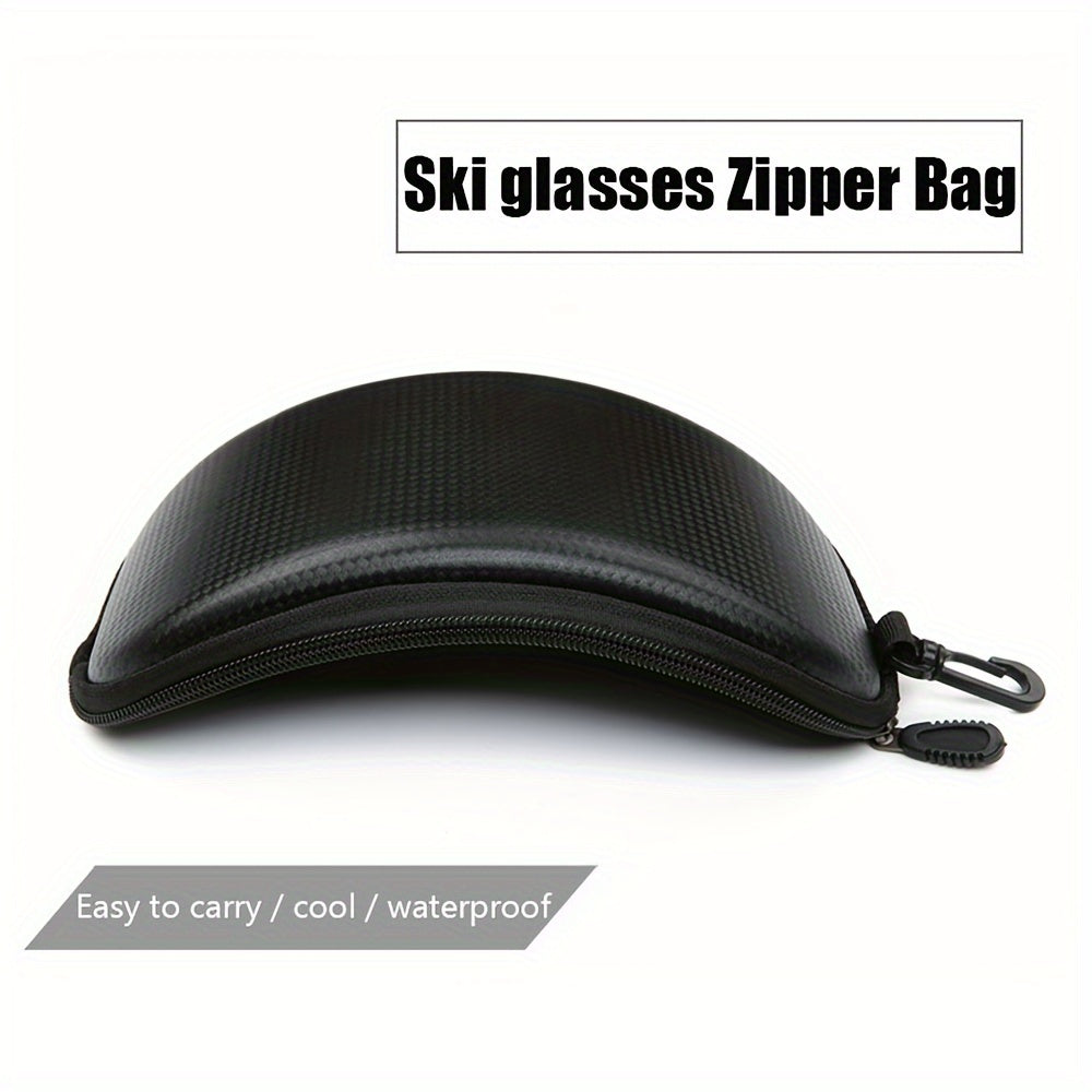Skiing Snowboard Glasses Storage Box Zipper Hard Case Portable