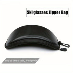 Skiing Snowboard Glasses Storage Box Zipper Hard Case Portable