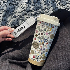 530ML Star Sun Face Coffee Mug Thermal Insulation Dual Drinking Mug for Students