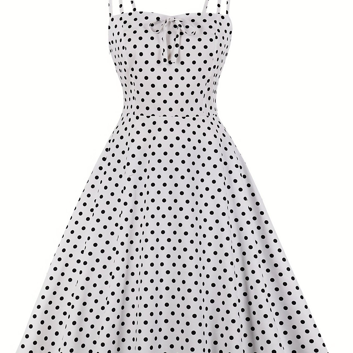  Polka Dot Split Strap Cami Dress