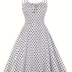  Polka Dot Split Strap Cami Dress