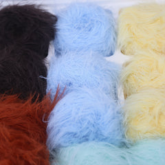 Mink Hair Beanie Hand-knitted Double Strand Hair Roll