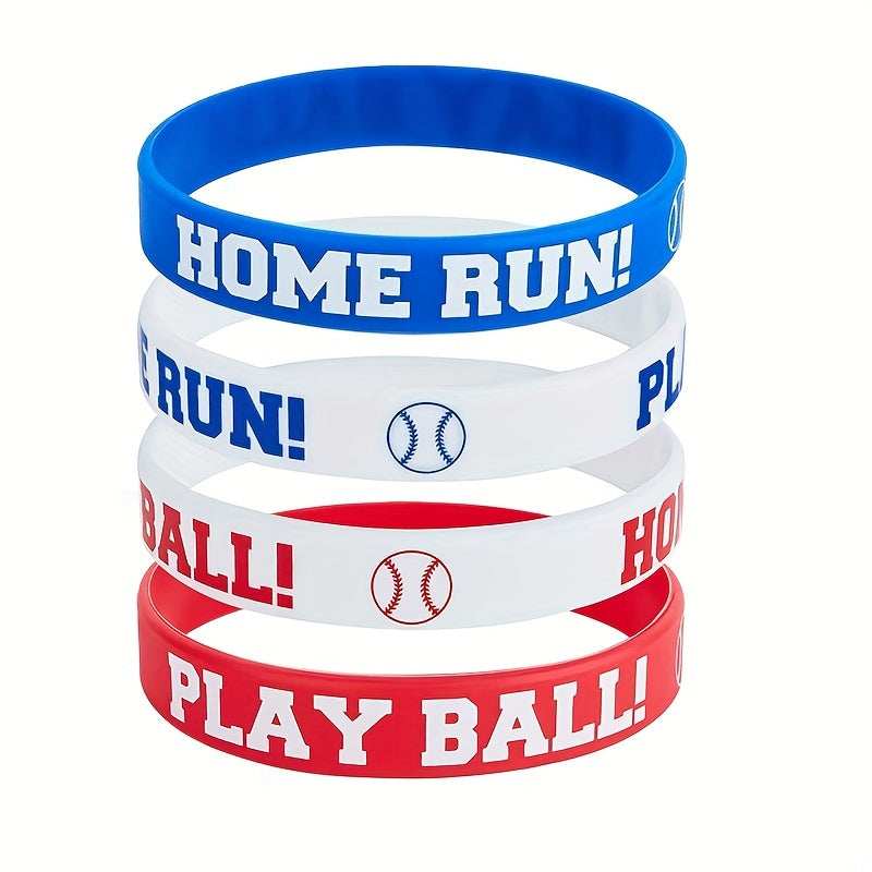Baseball Silicone Bracelets Rubber Band Wristbands Inspirational