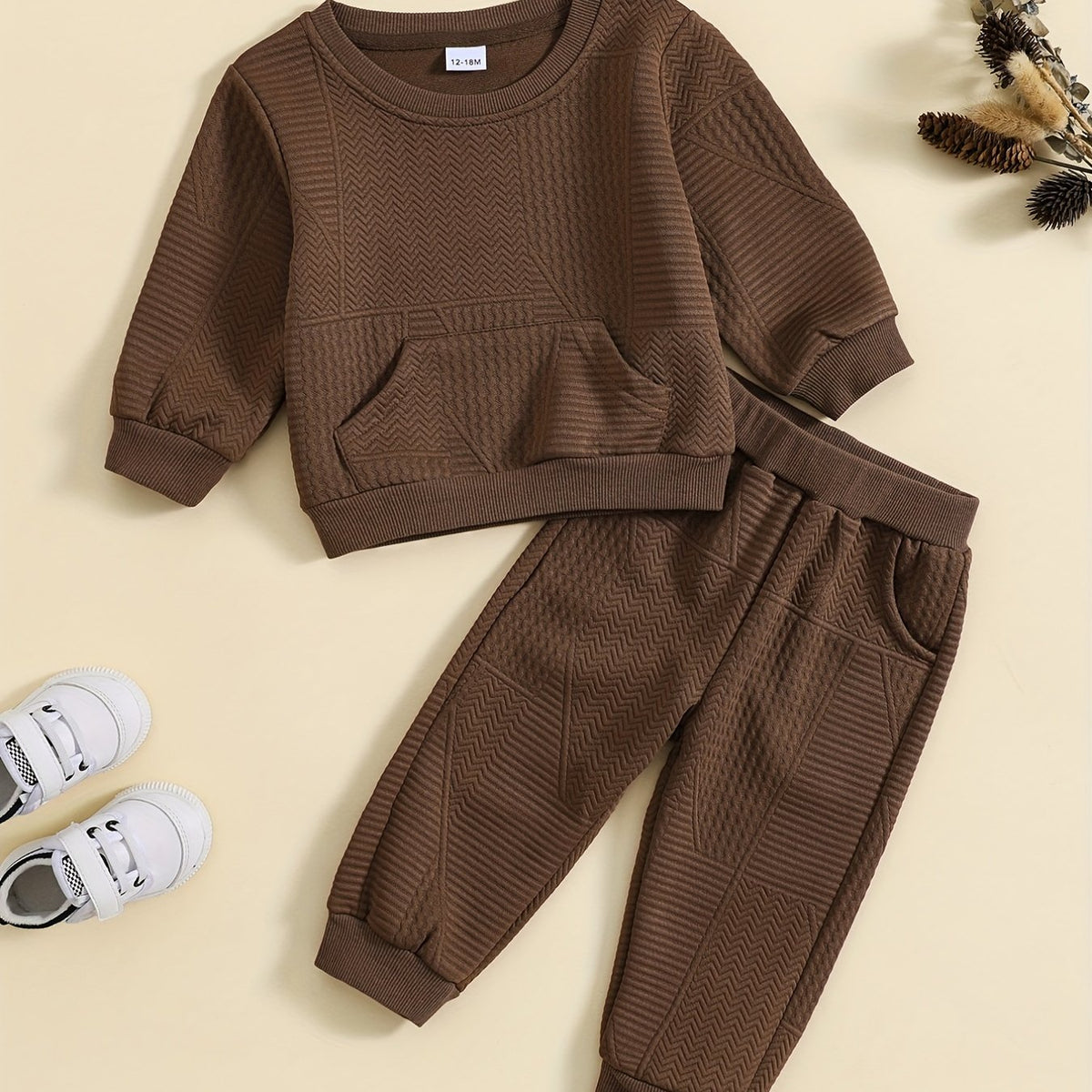 Toddler Baby Sweatsuit 2pcs Outfit Long Sleeve Pullover Top & Pants Set