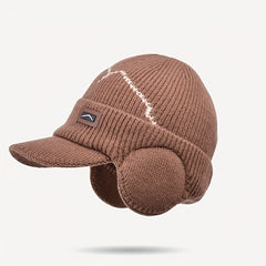 Winter Outdoor Ear Protection Cap Warm Knit Hat Thickened Wide Brim Hat