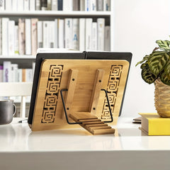 Bamboo Book Stand Cookbook Holder Reading Desk Bookrest