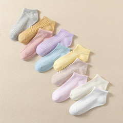 10 Pairs Women's Solid Short Sports Socks Soft & Comfy