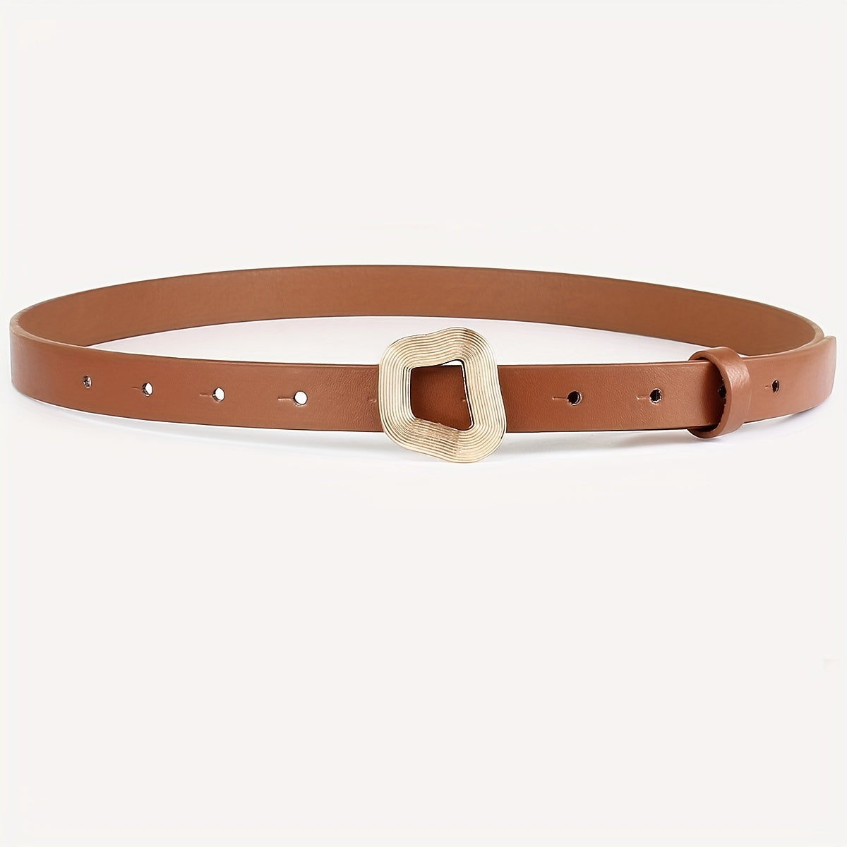 3pcs Geometric Buckle PU Leather Belt Retro Casual Jeans Belt