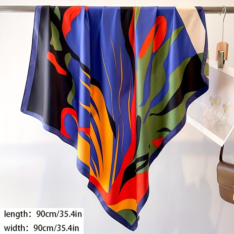 Wavy Block Shawl Large Square Scarf Outdoor Windproof Headwrap