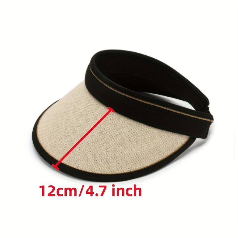 Foldable Sun Visor Sun Hat Solid UV Protection Visors Sunscreen Travel Beach Hat