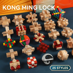 25pc Colorful Luban Lock Puzzle Toy Set - High Difficulty Brain Teaser