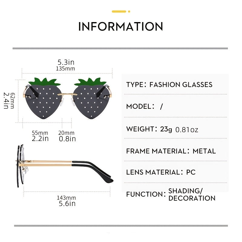 Colorful Strawberry Sunglasses Party Eyewear Accessories For Women