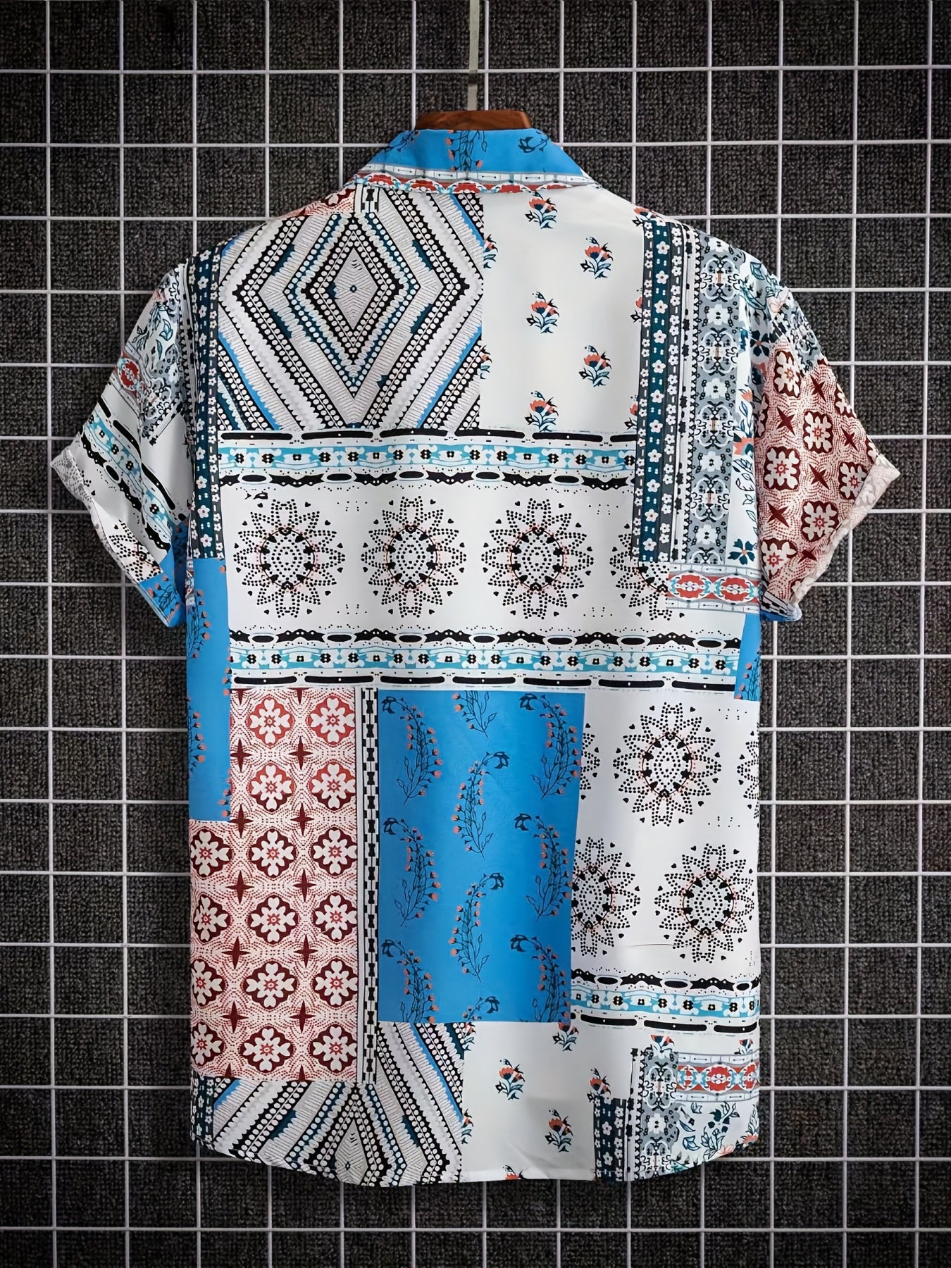 Hawaiian Style Print Men's Casual Short Sleeve Shirt for Summer Vacation