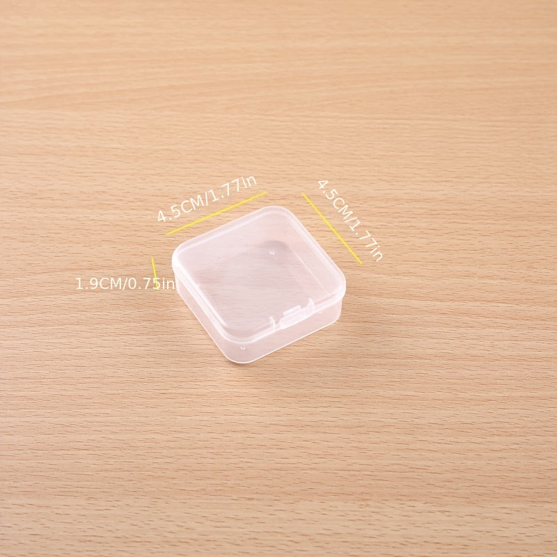 10 PCS Clear Square PP Storage Box for Earplugs, Jewelry, Hardware
