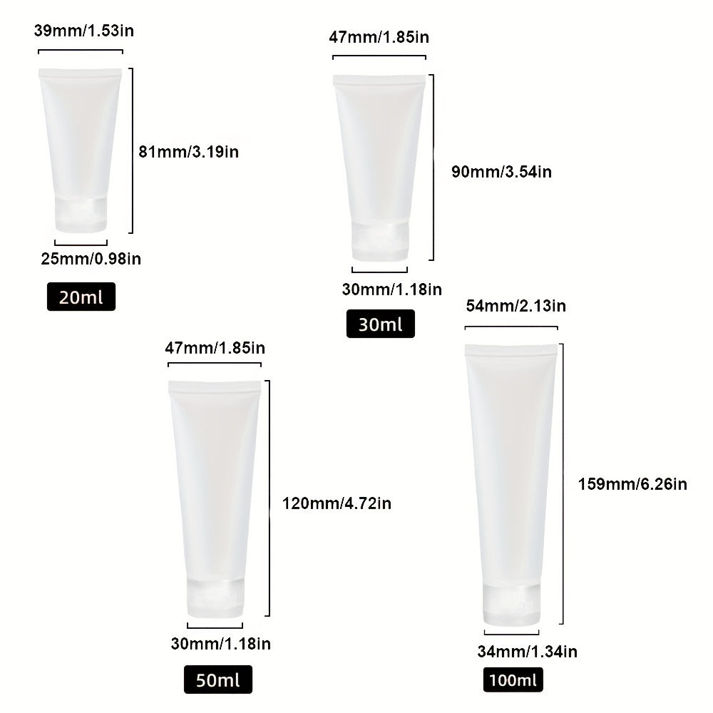 2pcs 20ml 100ml Clear Plastic Soft Tubes for Cosmetics Travel Essential