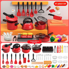 44pcs 61pcs Kitchen Toy Set Pretend Play Cooking Rice Fried Vegetables