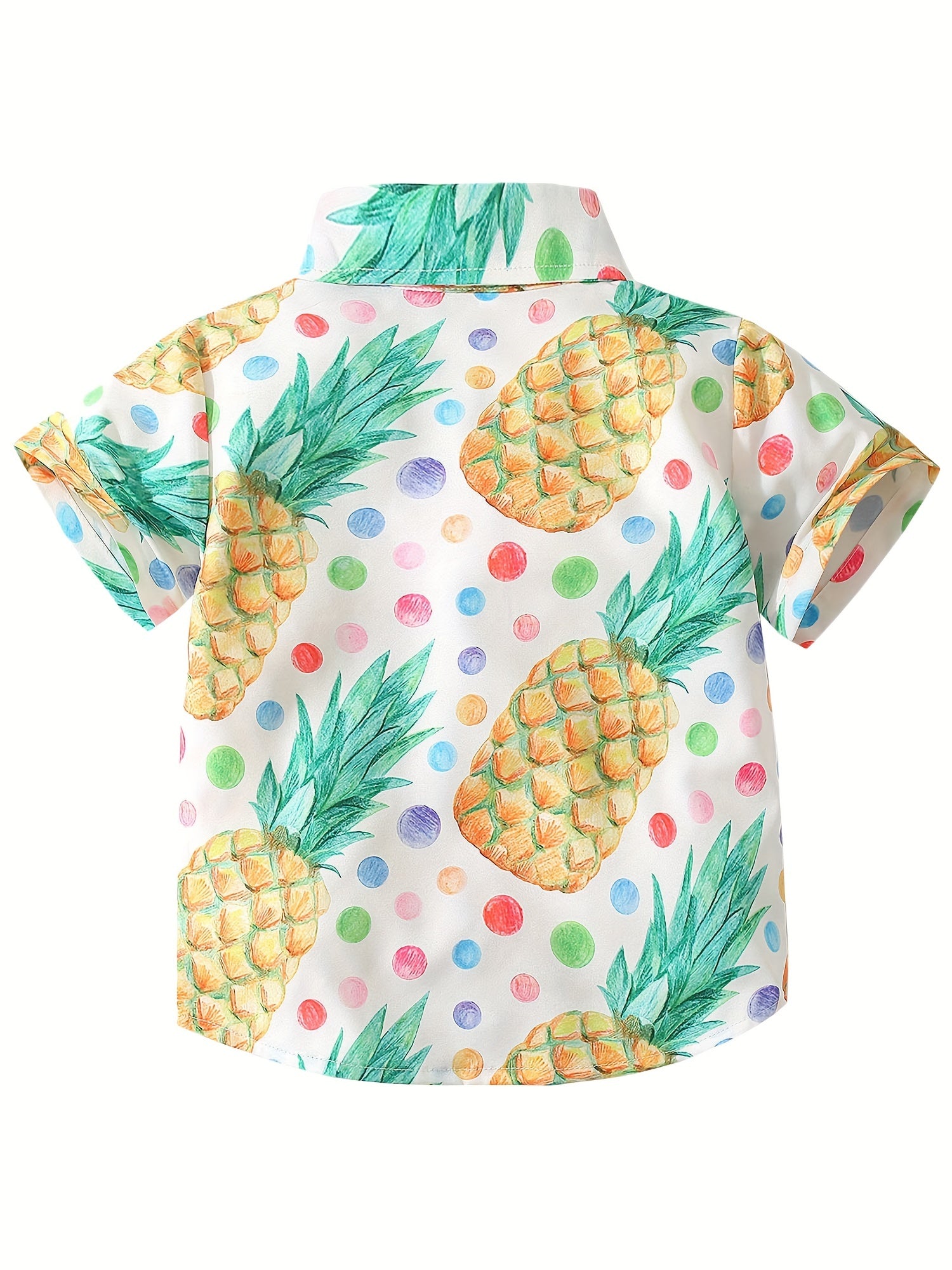 Blooming Flower Print Boys Top Short Sleeve Lapel Shirt for Summer