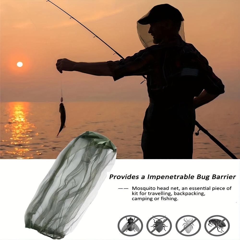 2 Packs Green Mosquito Head Net Mesh Face Protector with Fine Holes