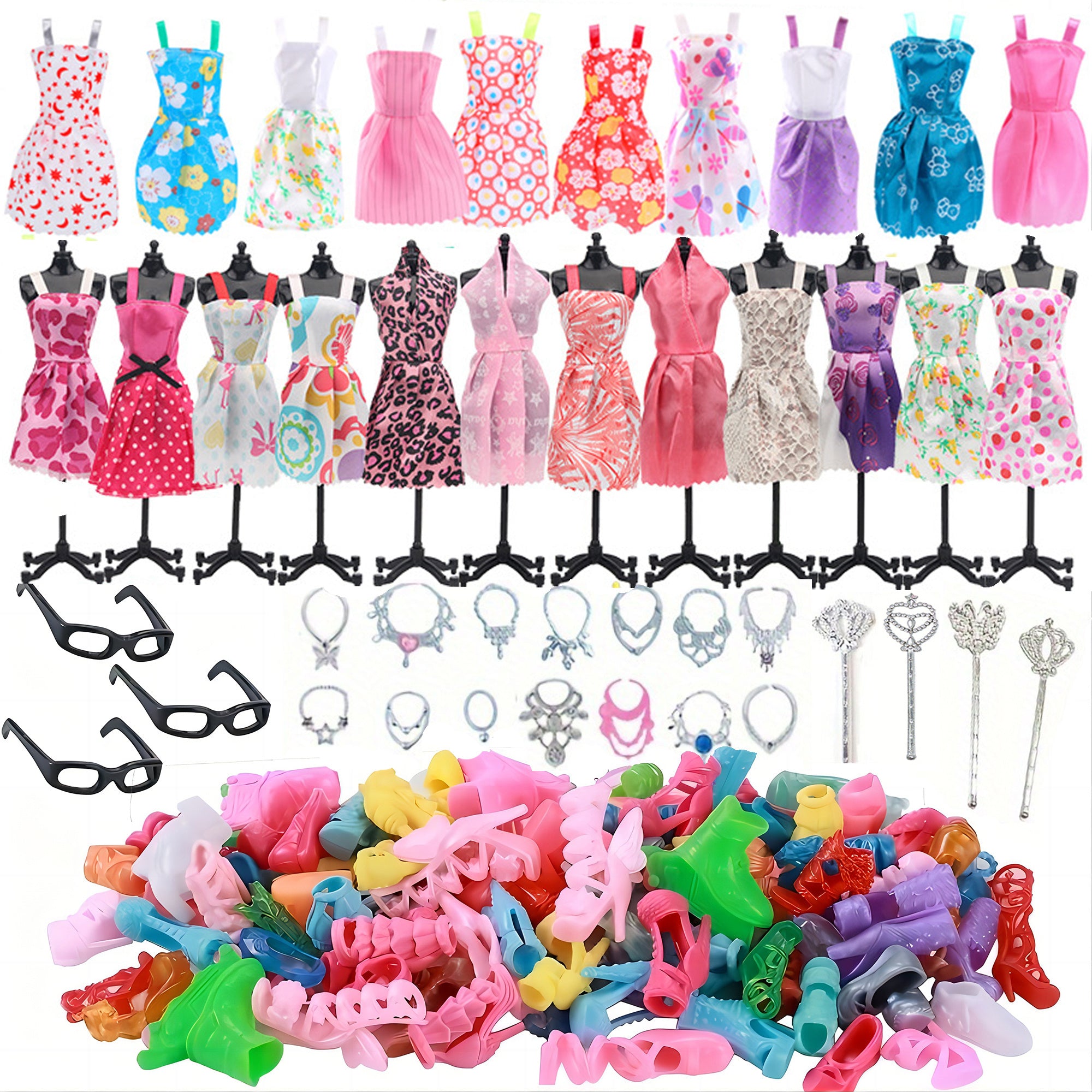 27pcs Mixed Colors DIY Doll Clothing Set for 11.5 Inch Dolls