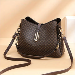 Plaid Pattern Bucket Bag Crossbody Purse