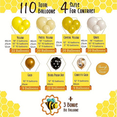 113pcs Little Bee Balloon Chain Set Gender Reveal Birthday Party Decoration