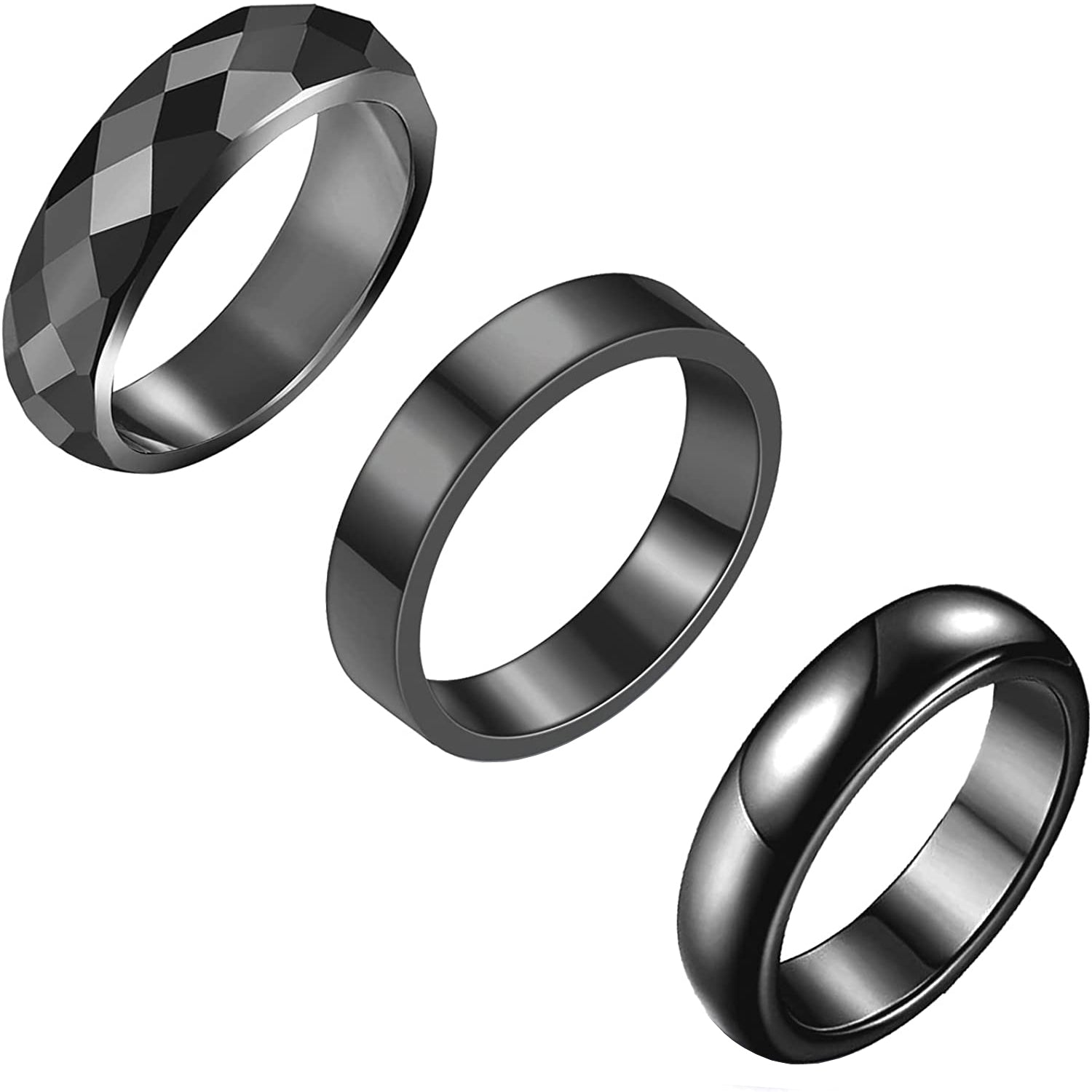 Hematite Stone Ring Absorbs Negative Energy Unisex Size 6-10