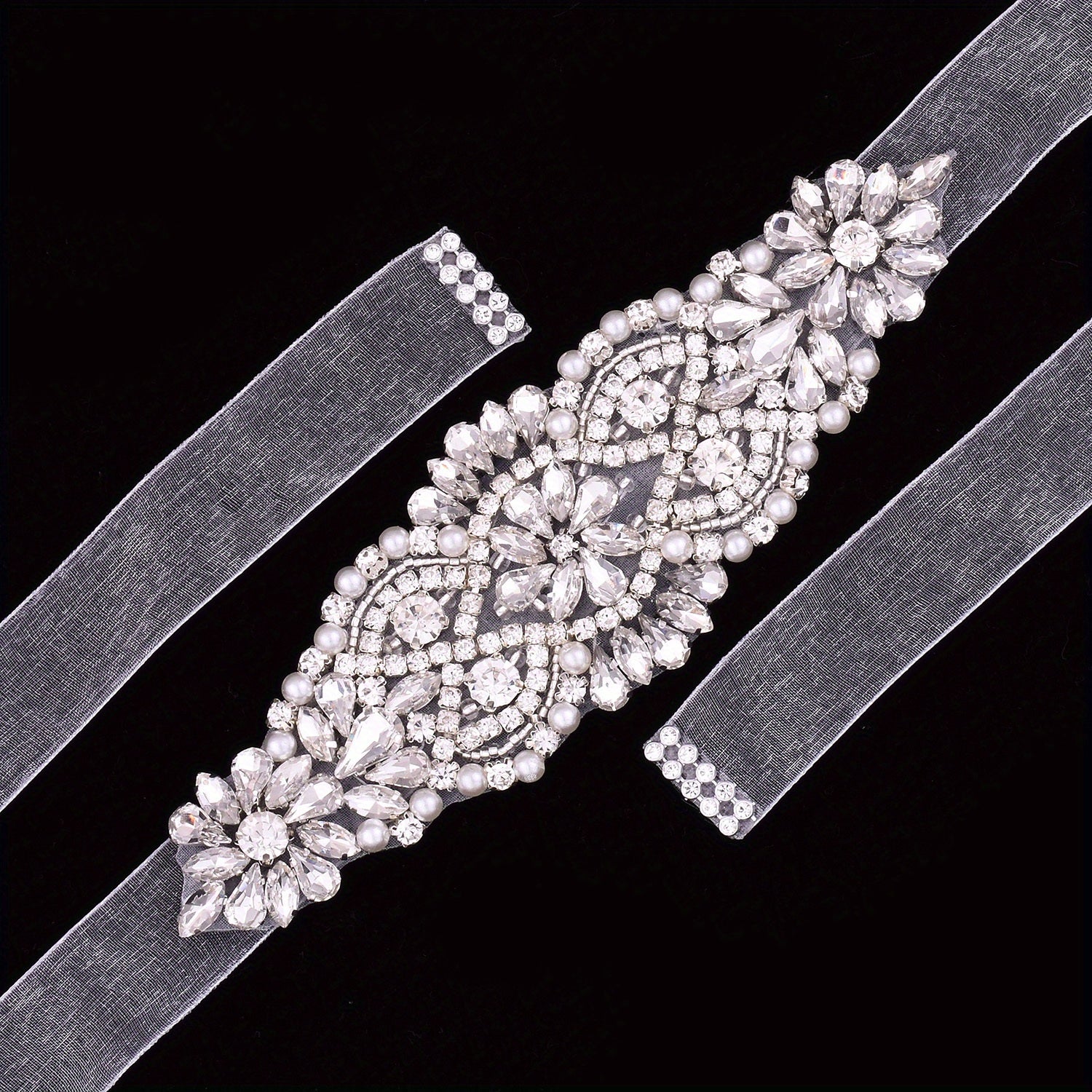 Crystal Bridal Belt Sash with Rhinestones for Upscale Gowns