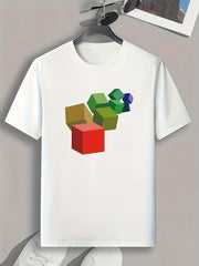 Geometric Pattern Print Men's Sports T-shirt
