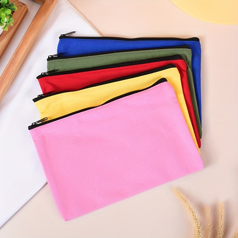 Canvas Pen Bag Student Painting Zipper Stationery Makeup Bag
