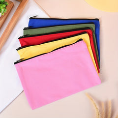 Canvas Pen Bag Student Painting Zipper Stationery Makeup Bag