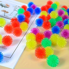 100pcs Mini Hedgehog Squeeze Toys - Colorful Spiky Balls for Party Favors